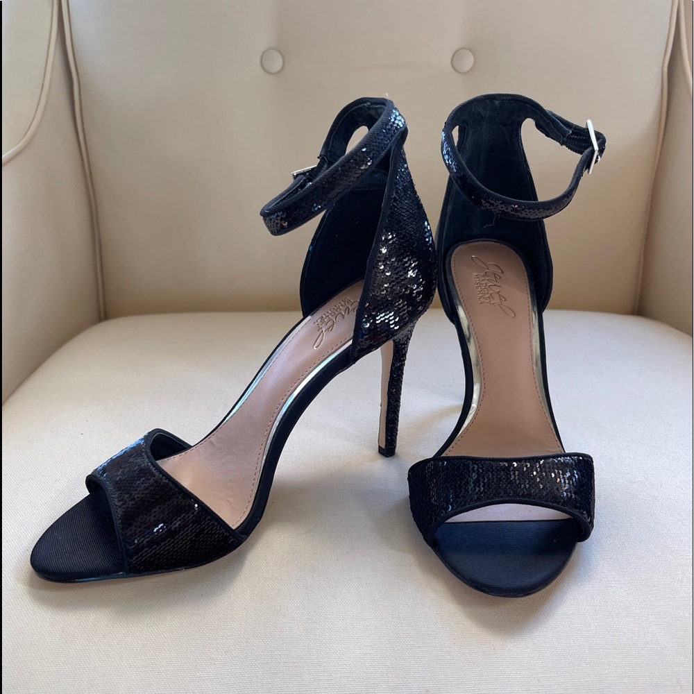 Jewel Badgley Mischka ankle strap heel